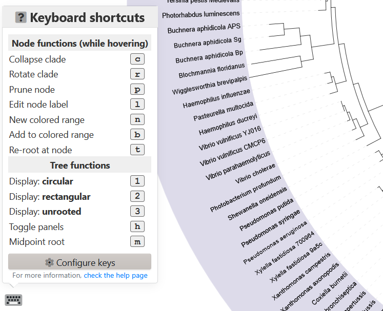 Keyboard shortcuts help